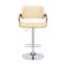 Armen Living Aspen Adjustable Swivel Cream Faux Leather and Walnut Wood Bar Stool with Chrome Base LCASBAWACR - alternate 5